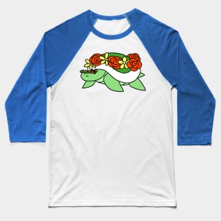 Flower Crown Turtle Baseball T-Shirt